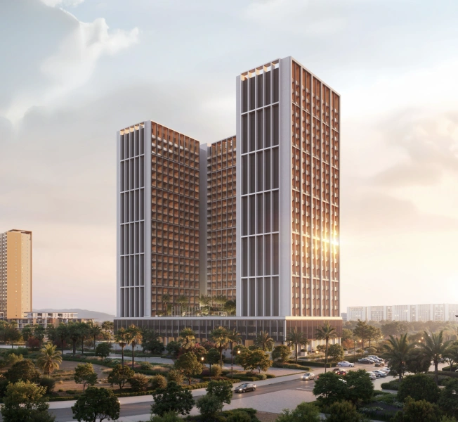 Moderne 1-Zimmer-Etagenwohnung mit Design-Forward Living und atemberaubendem Skyline-Blick