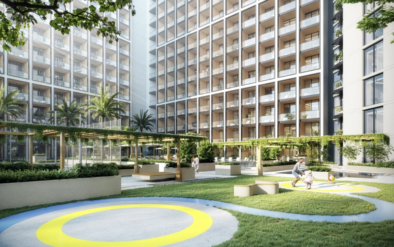 Moderne 1-Zimmer-Etagenwohnung mit Design-Forward Living und atemberaubendem Skyline-Blick