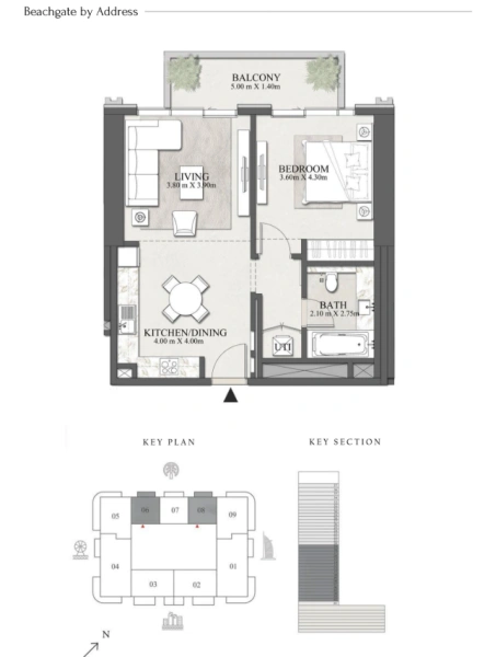 Elegantes Strandapartment mit 1 Schlafzimmer - direkt am Meer!