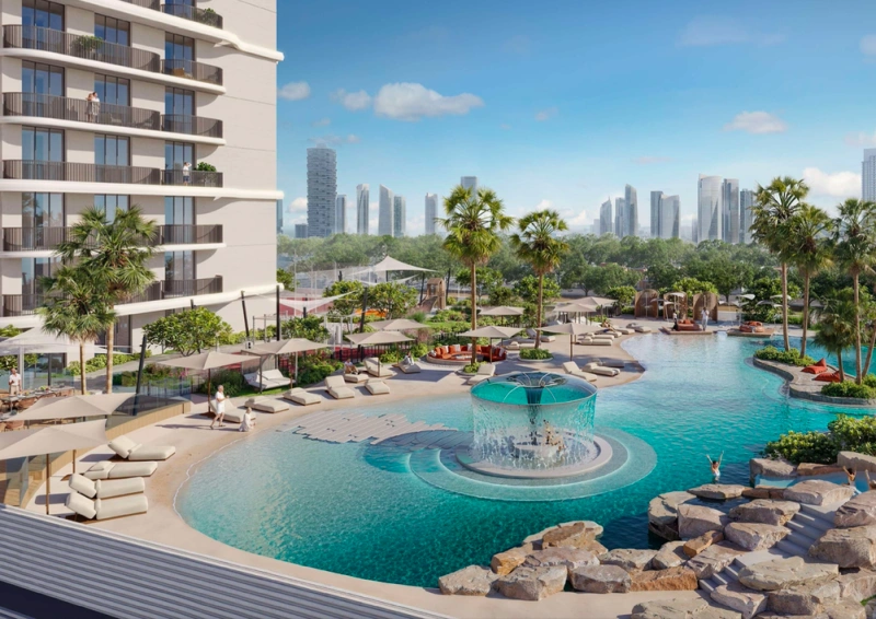 3-Zimmer-Wohnung mit Blick auf die Marina in Jumeirah Village Circle. Großzügiges Layout für maximalen Komfort.