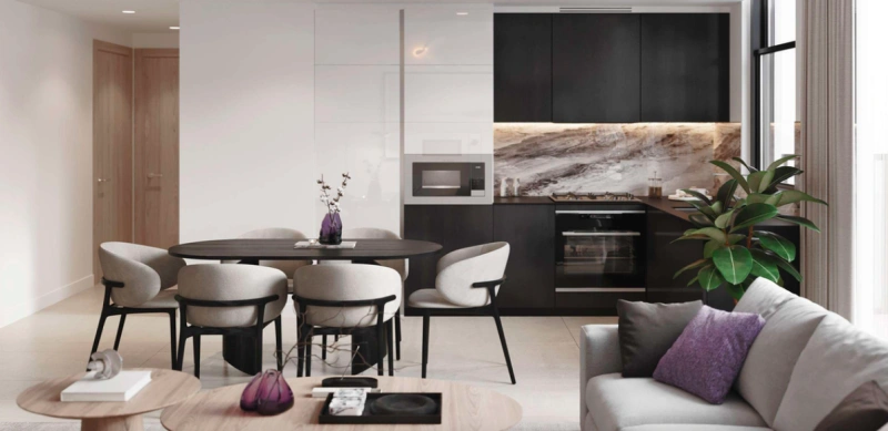 3-Zimmer-Wohnung mit Blick auf die Marina in Jumeirah Village Circle. Großzügiges Layout für maximalen Komfort.