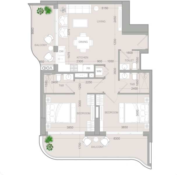 3-Zimmer-Wohnung mit Blick auf die Marina in Jumeirah Village Circle. Großzügiges Layout für maximalen Komfort.
