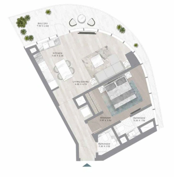 Herrliche 1-Zimmer-Wohnung mit Blick auf Burj Khalifa, direkt am Wasser