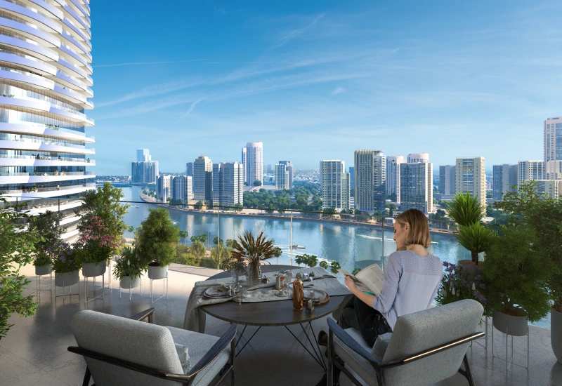 Herrliche 1-Zimmer-Wohnung mit Blick auf Burj Khalifa, direkt am Wasser