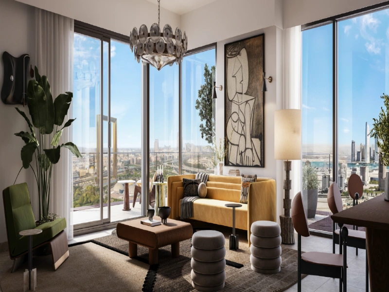 Exklusive 2-Zimmer Luxuswohnung mit atemberaubendem Stadtblick auf hohem Stockwerk