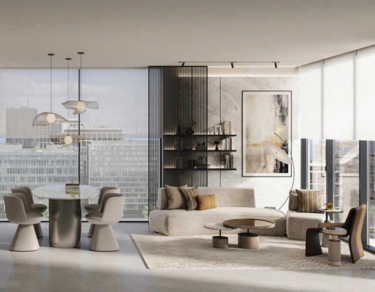 Elegante appartamento con tre camere da letto dal design moderno