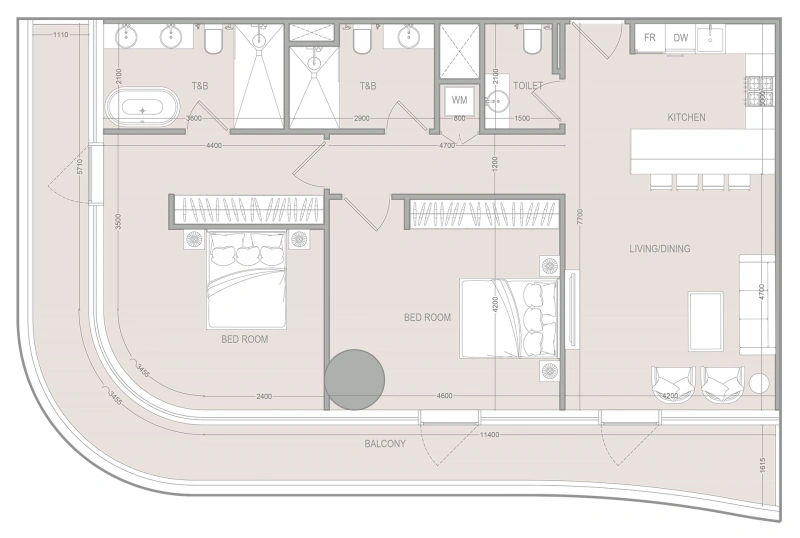 2-Bedroom Apartment in "A1LA RESIDENCE"