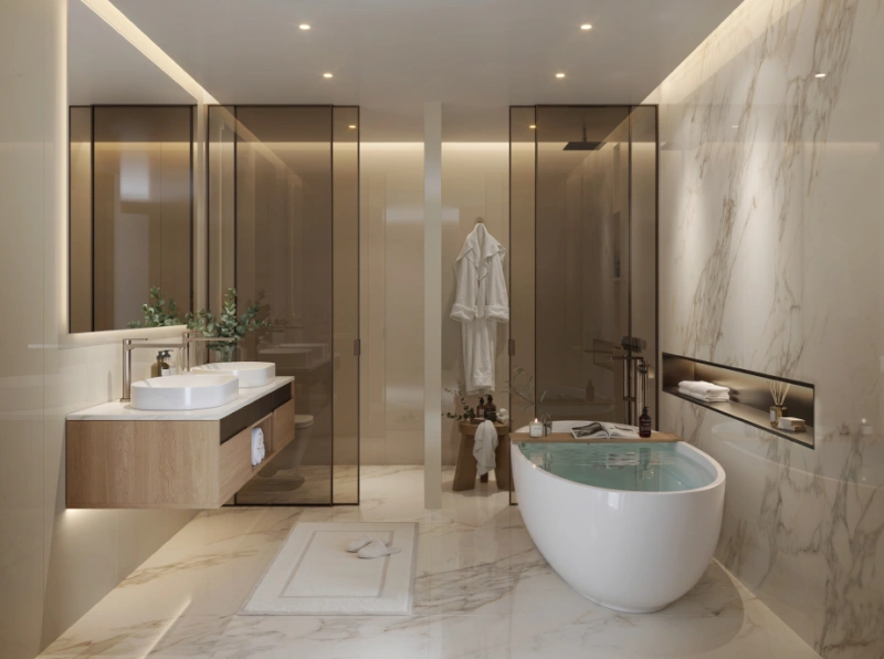 Luxuriöse 4-Zimmer-Wohnung mit Zimmer für Hausangestellte und eigenem Bad - direkt am Strand