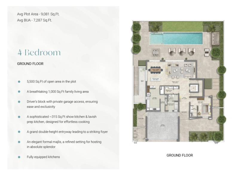 Luxusvilla mit 4 Schlafzimmern, Personalquartier und Fahrerzimmer in Resort-Atmosphäre!