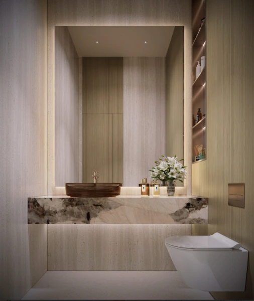 Luxuriöses Wohnen am Strand: Eleganz in einem 3-Schlafzimmer-Apartment mit Dienstmädchenzimmer