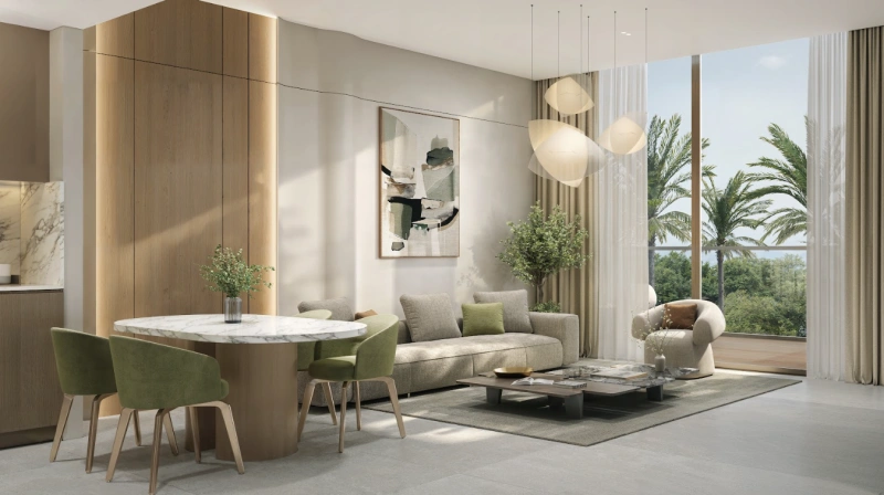 Luxuriöses Wohnen am Strand: Eleganz in einem 3-Schlafzimmer-Apartment mit Dienstmädchenzimmer