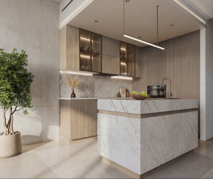 Luxuriöses Wohnen am Strand: Eleganz in einem 3-Schlafzimmer-Apartment mit Dienstmädchenzimmer