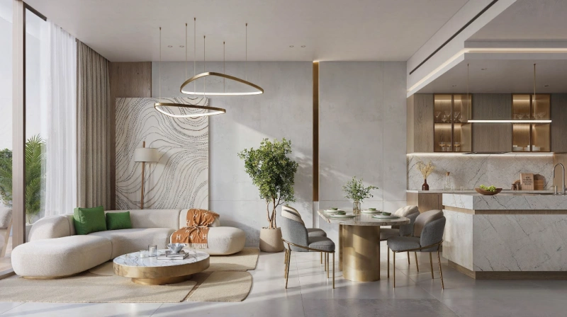 Luxuriöses Wohnen am Strand: Eleganz in einem 3-Schlafzimmer-Apartment mit Dienstmädchenzimmer