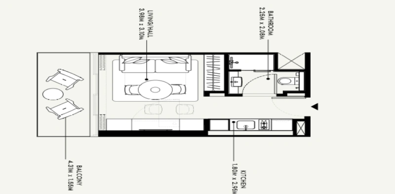 Modernes Studio-Apartment mit tollen Annehmlichkeiten und stilvollem Design in bester Lage!
