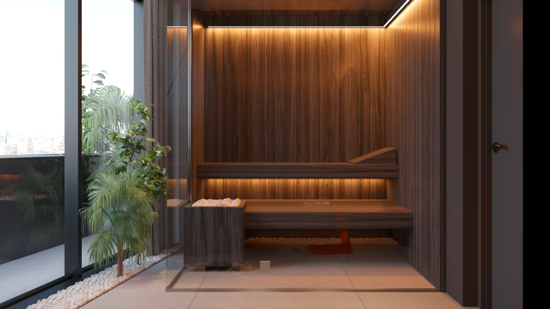 Luxuriöses 1-Schlafzimmer-Apartment im italienischen Stil mit Lamborghini-Designmöbeln