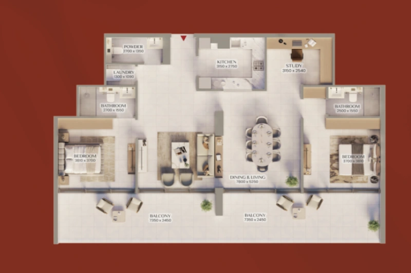 Moderne Zweizimmerwohnung mit Arbeitszimmer - Elegantes Design und Funktionalität