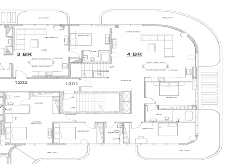 Luxuriöses Apartment mit vier Schlafzimmern und modernem Design