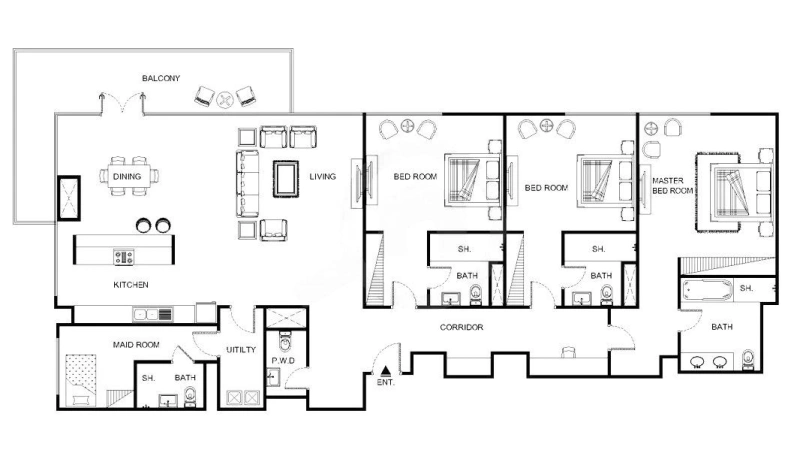 Traumhaftes Luxusapartment mit Meerblick und Zimmermädchen in Bluewaters Residences - Gebäude 6