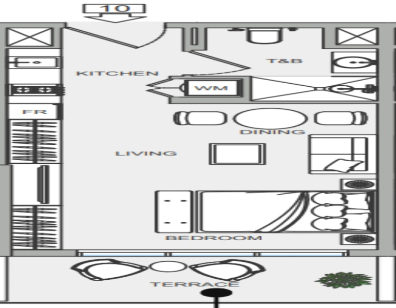 Studio-Apartment mit modernem Design