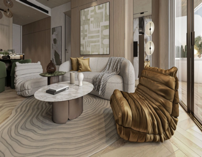 Luxuriöses Apartment mit einem Schlafzimmer, Jacuzzi und modernem Design