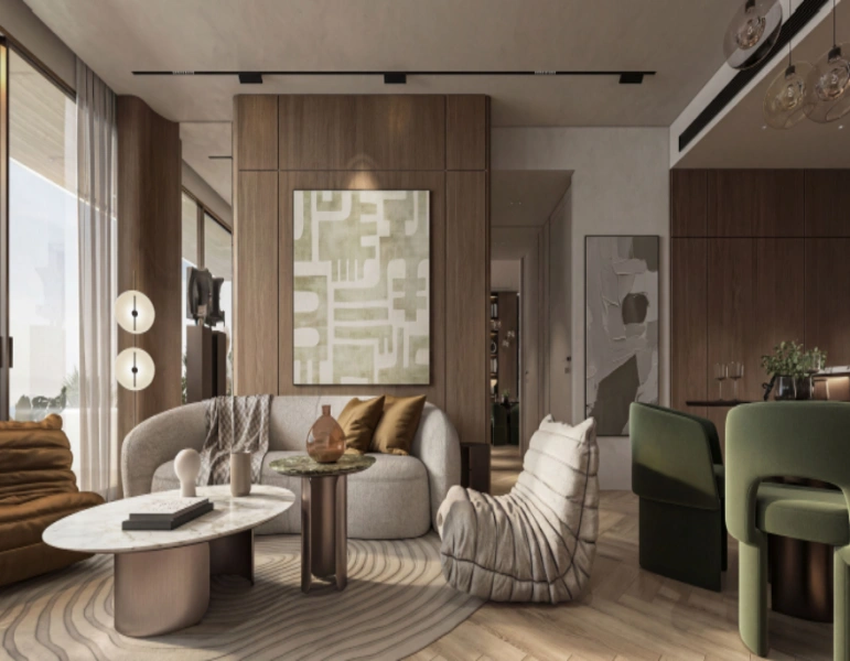 Luxuriöses Apartment mit einem Schlafzimmer, Jacuzzi und modernem Design