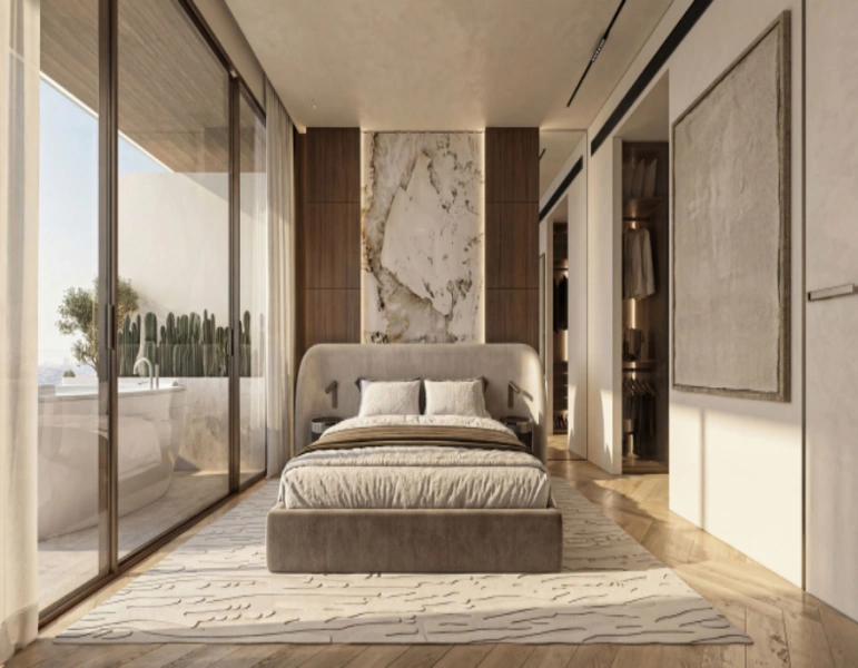 Luxuriöses Apartment mit einem Schlafzimmer, Jacuzzi und modernem Design