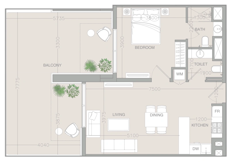 1-Bedroom Apartment in "ELAR1S RISE"
