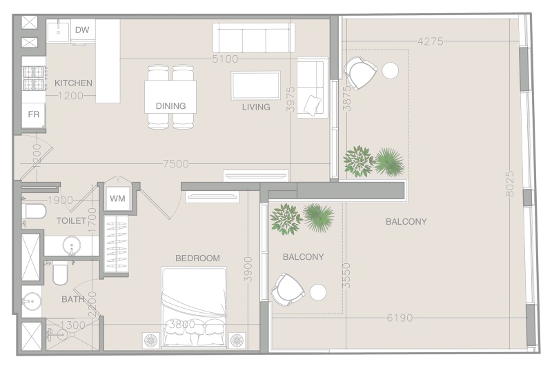 1-Bedroom Apartment in "ELAR1S RISE"