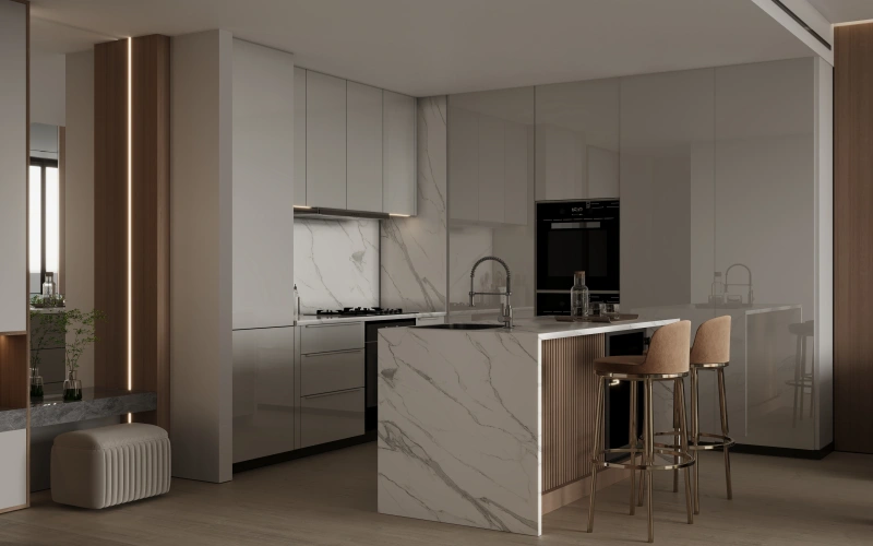 Modernes Apartment mit großem Balkon in Binghatti Aurora JVC! Amazing Community-Ansicht!