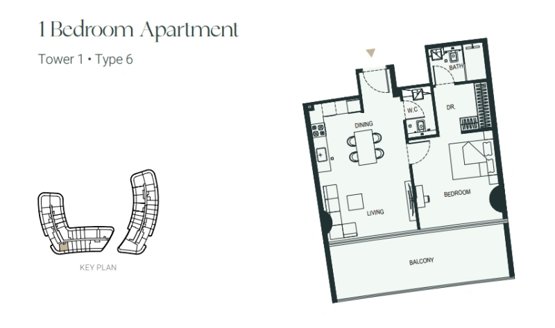 Exclusive and luxurious one bedroom apartment in Binghatti Hills