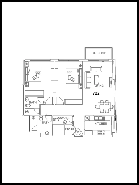 Luxuriöses Wohnen: Brandneues 2-Schlafzimmer-Apartment mit Dienstmädchenzimmer