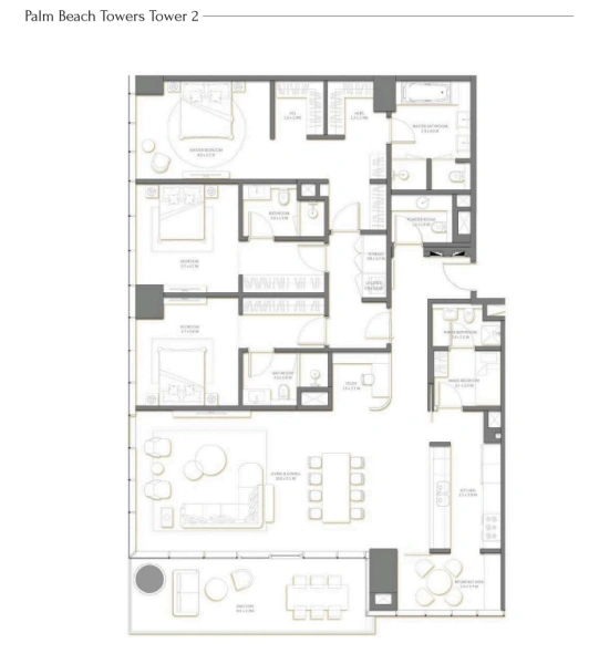 Luxusapartment mit 3 Schlafzimmern, Dienstzimmer, Meerblick, in exklusiver Lage auf hoher Etage