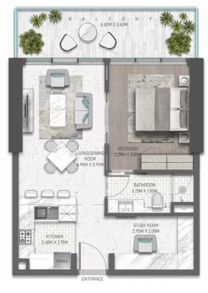 Wunderschönes 1-Zimmer-Apartment mit Balkon und Arbeitsbereich in zentraler Lage!