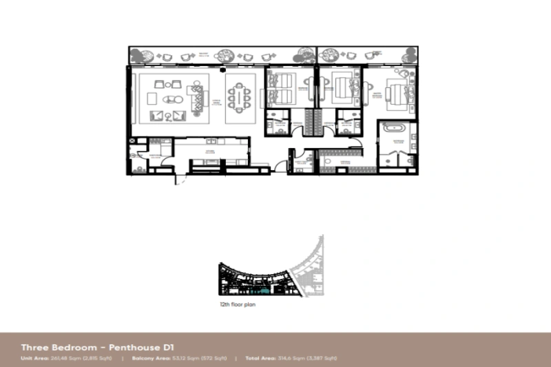 Impresionante ático con tres dormitorios, piscina y vistas panorámicas