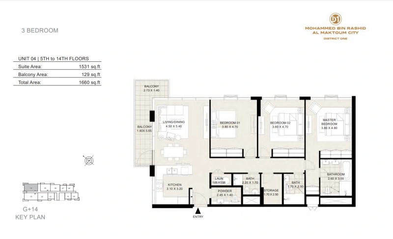 Luxuriöses 3-Zimmer-Apartment mit traumhaftem Blick auf die Lagune & die Skyline von Burj Khalifa