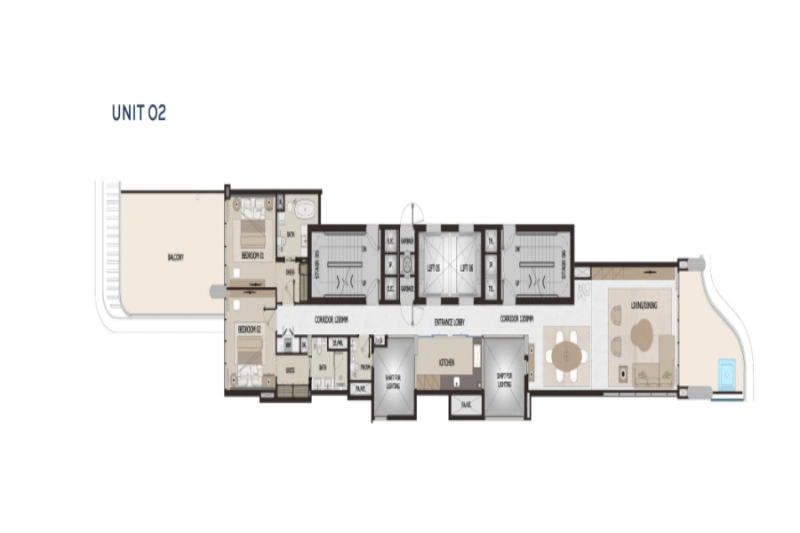 Atemberaubende 2-Schlafzimmer-Wohnung mit Pool und Panoramablick