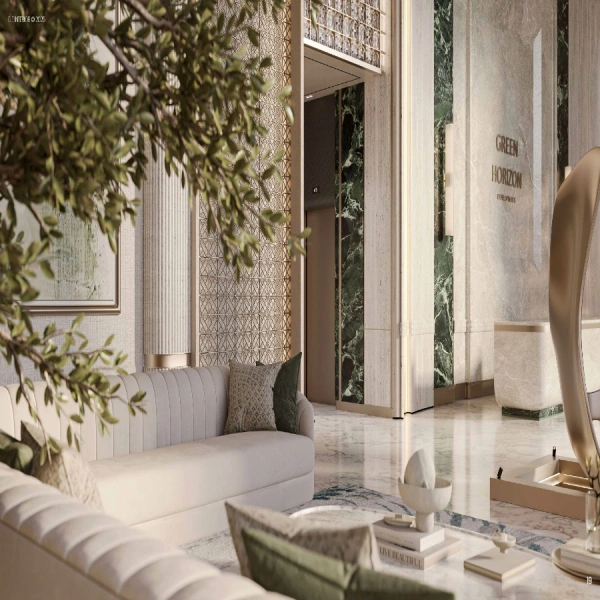 Appartement élégant d'une chambre avec salle d'étude au design moderne