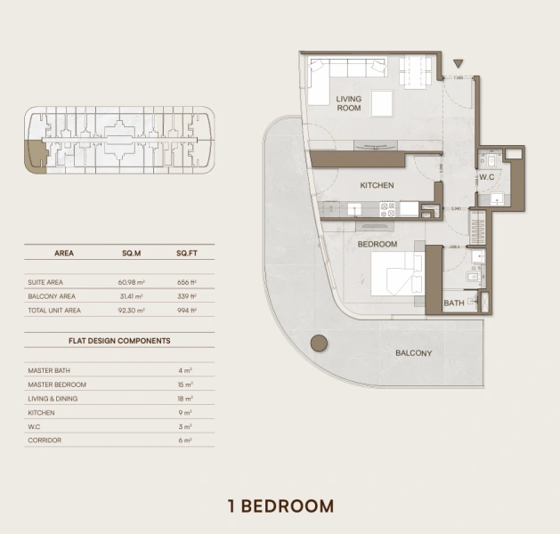 Gemütliches 1-Zimmer-Apartment mit Kanal- und Burj Khalifa-Blick in erstklassiger Lage