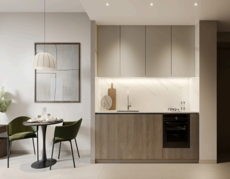 Stilvolle Wohnung mit einem Schlafzimmer und modernem Design