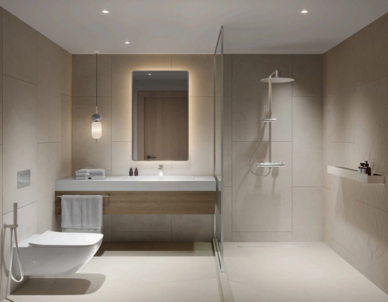 Stilvolle Wohnung mit einem Schlafzimmer und modernem Design