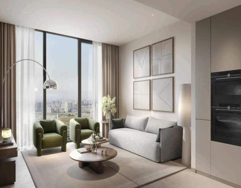 Stilvolle Wohnung mit einem Schlafzimmer und modernem Design