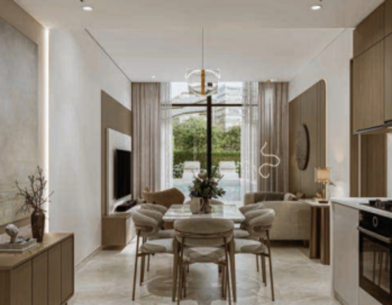 Stilvolle Wohnung mit einem Schlafzimmer und modernem Design.