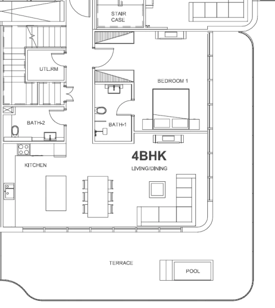 Luxuriöses Wohnen direkt am Strand in einem elegant gestalteten 4-Schlafzimmer-Apartment