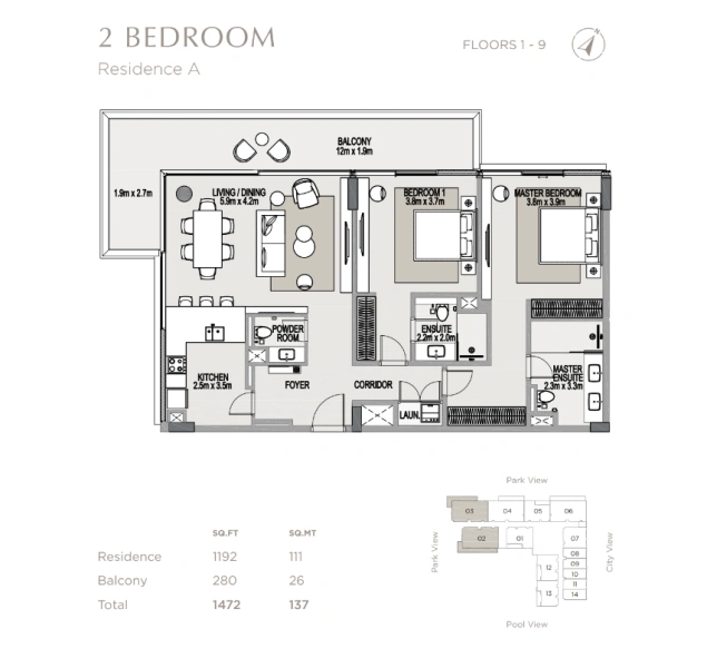 Gemütliches Apartment mit 2 Schlafzimmern, voll möbliert, eingebaute Küchengeräte.