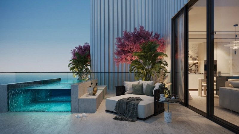 4-Zimmer-Apartment mit eigenem Pool auf dem Balkon: Strandnähe, Eleganz, Luxus pur!