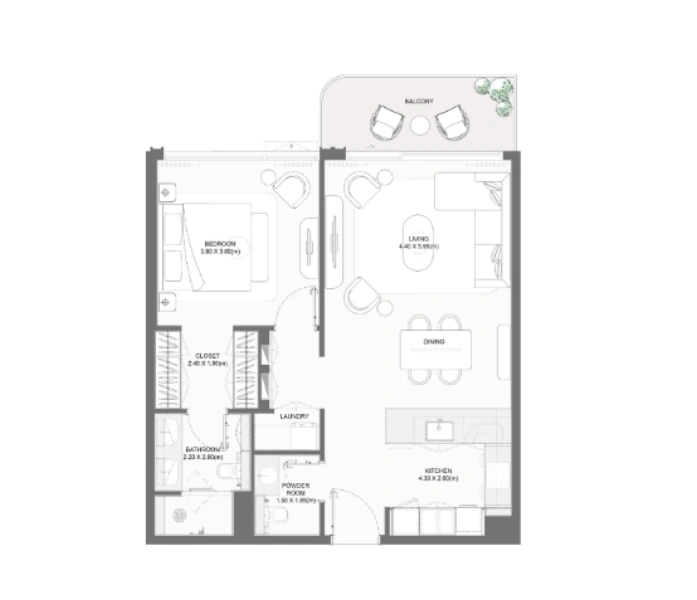 Moderne Strandwohnung mit einem Schlafzimmer - kompaktes Design direkt am Meer!