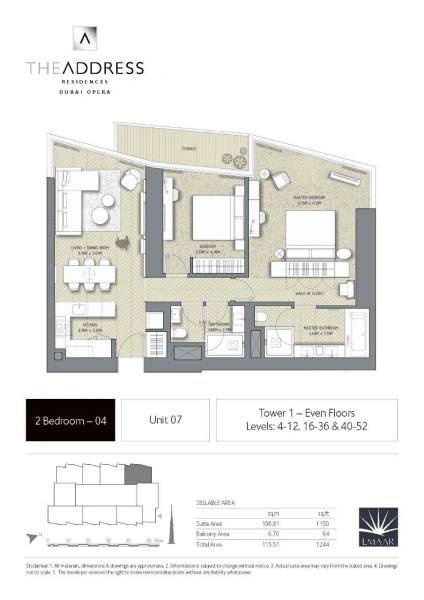Exklusives Luxusapartment mit atemberaubender Aussicht im Address Residences Dubai Opera, Downtown