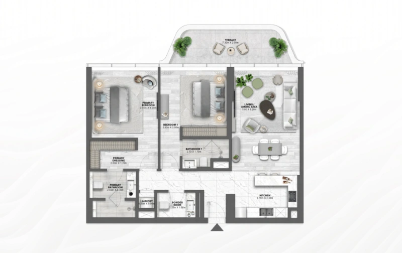 Elegante 2-Zimmer Luxuswohnung direkt am Strand!