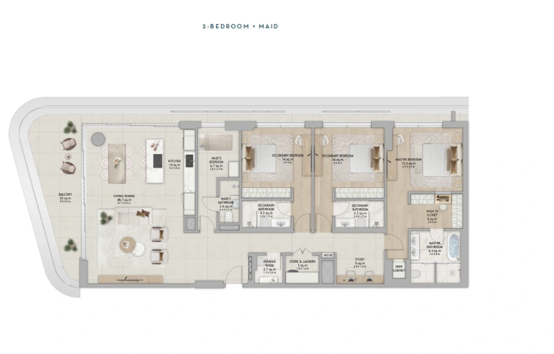 Traumhaftes Wohnen direkt am Strand mit 3 Schlafzimmern und direktem Zugang zum Strand