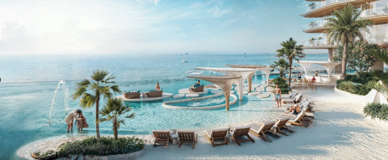 Oceanfront Elegance: 2BR Apartment mit Mehrzweckraum